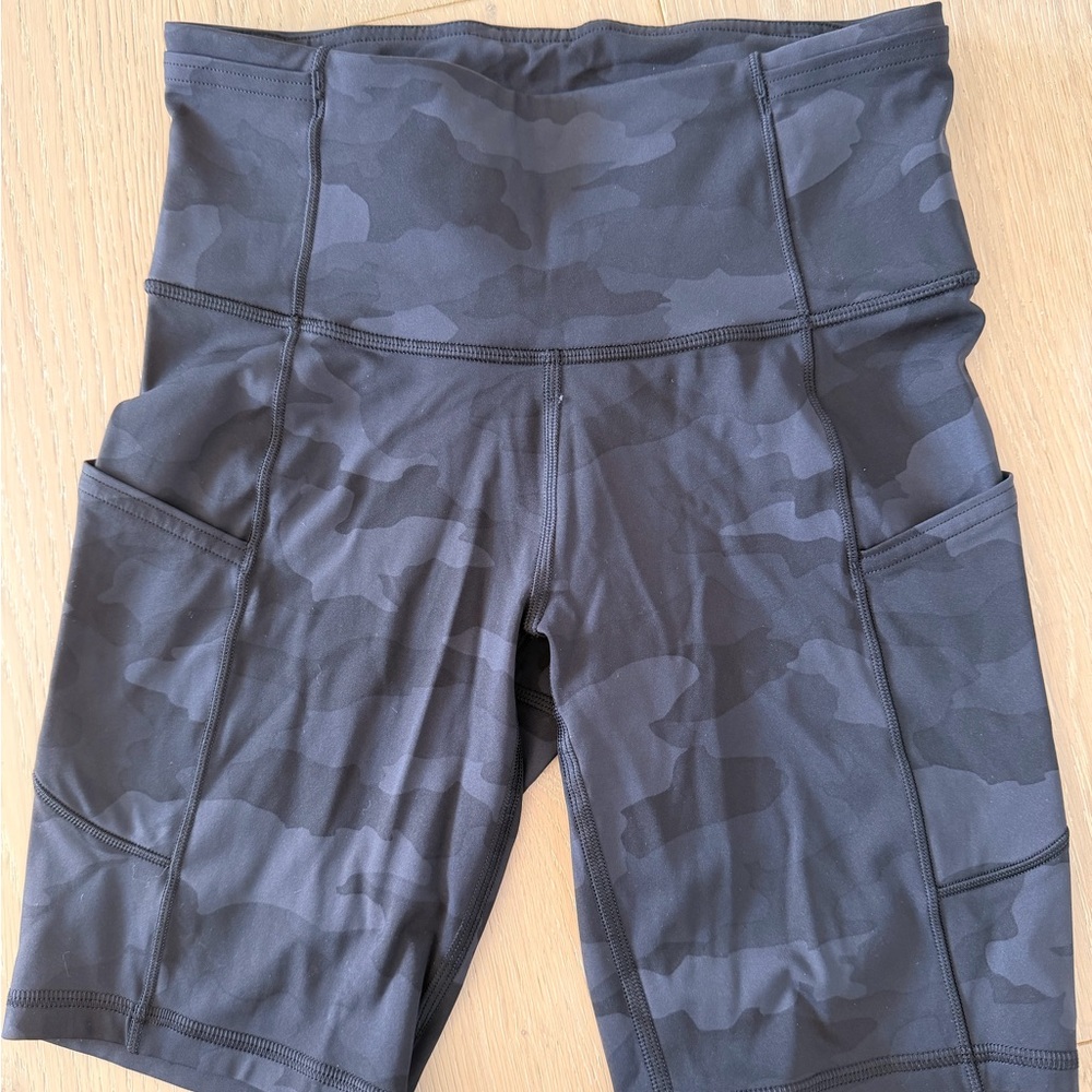 Lululemon Camo Black Bike Shorts